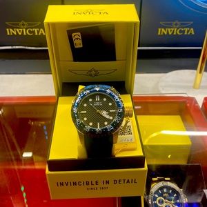 Invicta Men's Pro Diver 36609 50MM Case Blue/Gold Tone Day Date Watch